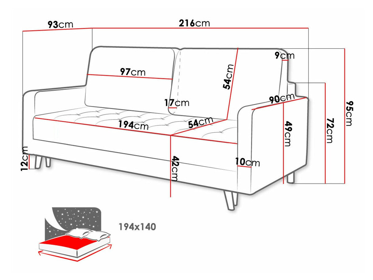 Kanapéágy MALMO, Szín: Kronos 29