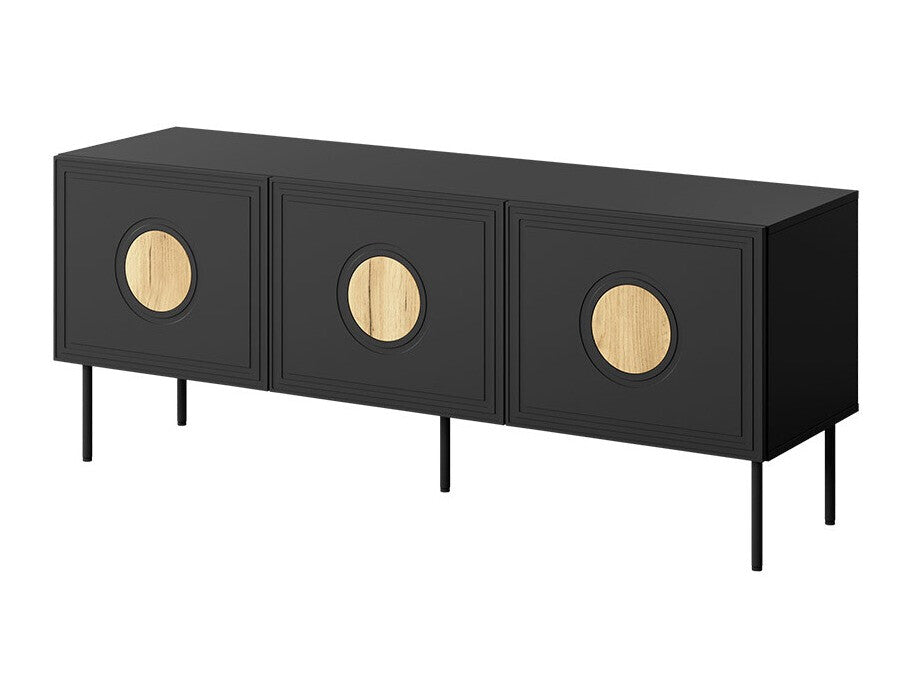 TV-állvány Szafka RTV 150 3D PALAZZO Czarny mat + Dąb craft 5903211296925