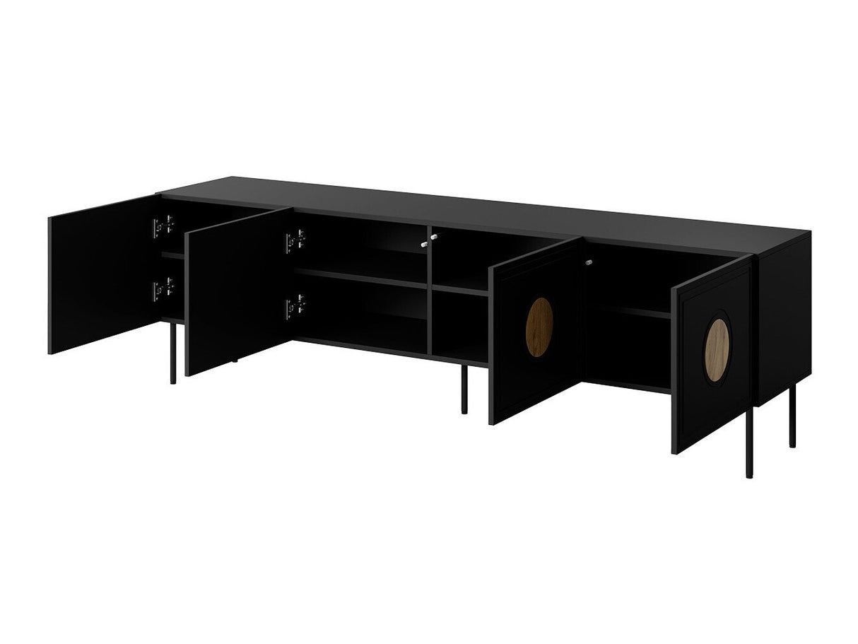 TV-állvány Szafka RTV 200 4D PALAZZO Czarny mat + Dąb craft 5903211297076