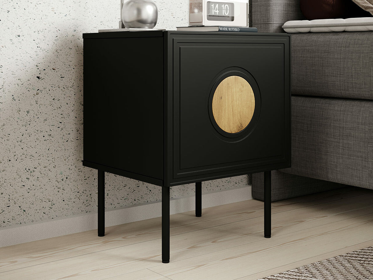 Éjjeliszekrény szett Szafki nemcne PALAZZO 2szt Czarny mat + Dąb craft 5903211297151