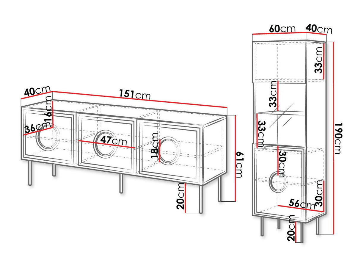 Nappali szett Meble PALAZZO I Czarny mat + Dąb Craft 5903211304491