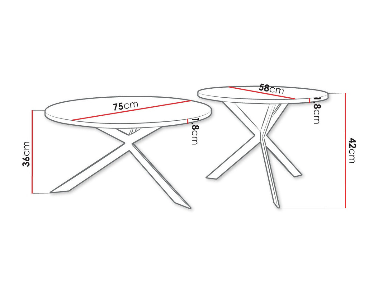 Dohányzóasztal szett Stolik LIBRE (Rakle), Szín: Fekete
