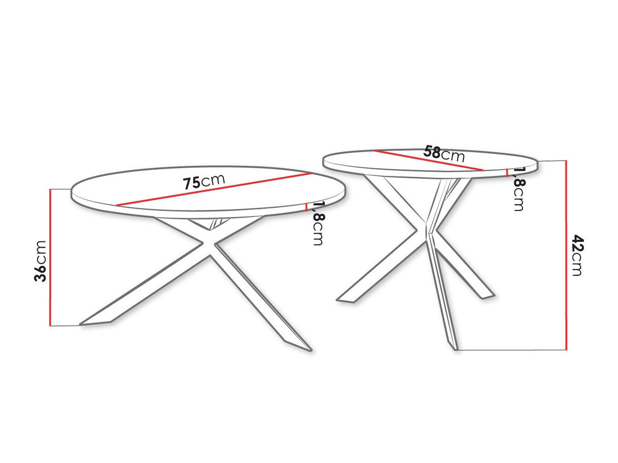 Dohányzóasztal szett Stolik LIBRE (Rakle), Szín: Kézműves aranytölgy + Fekete