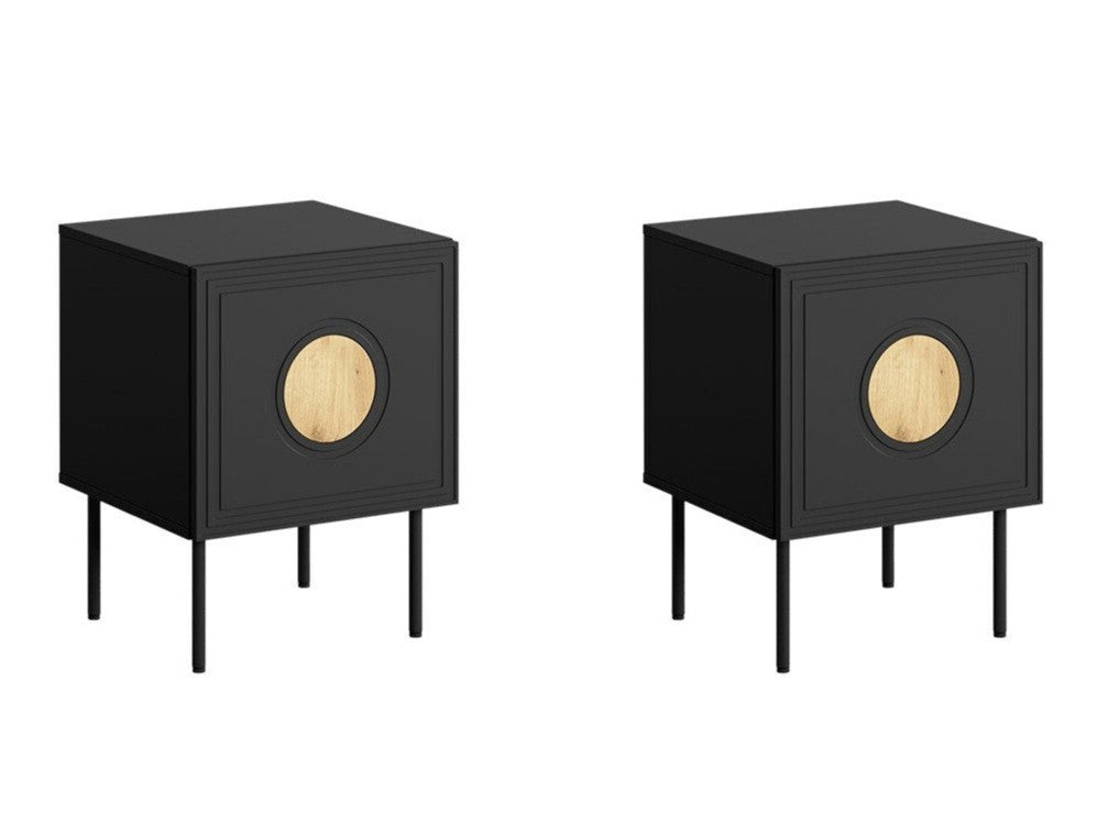 Éjjeliszekrény szett Szafki nemcne PALAZZO 2szt Czarny mat + Dąb craft 5903211297151