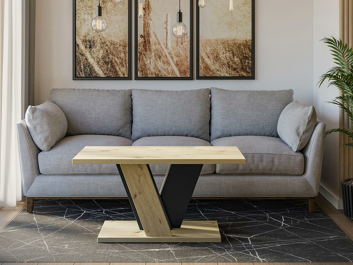 Dohányzóasztal Stolik kawowy VINEY, Szín: Artisan tölgy + Fekete