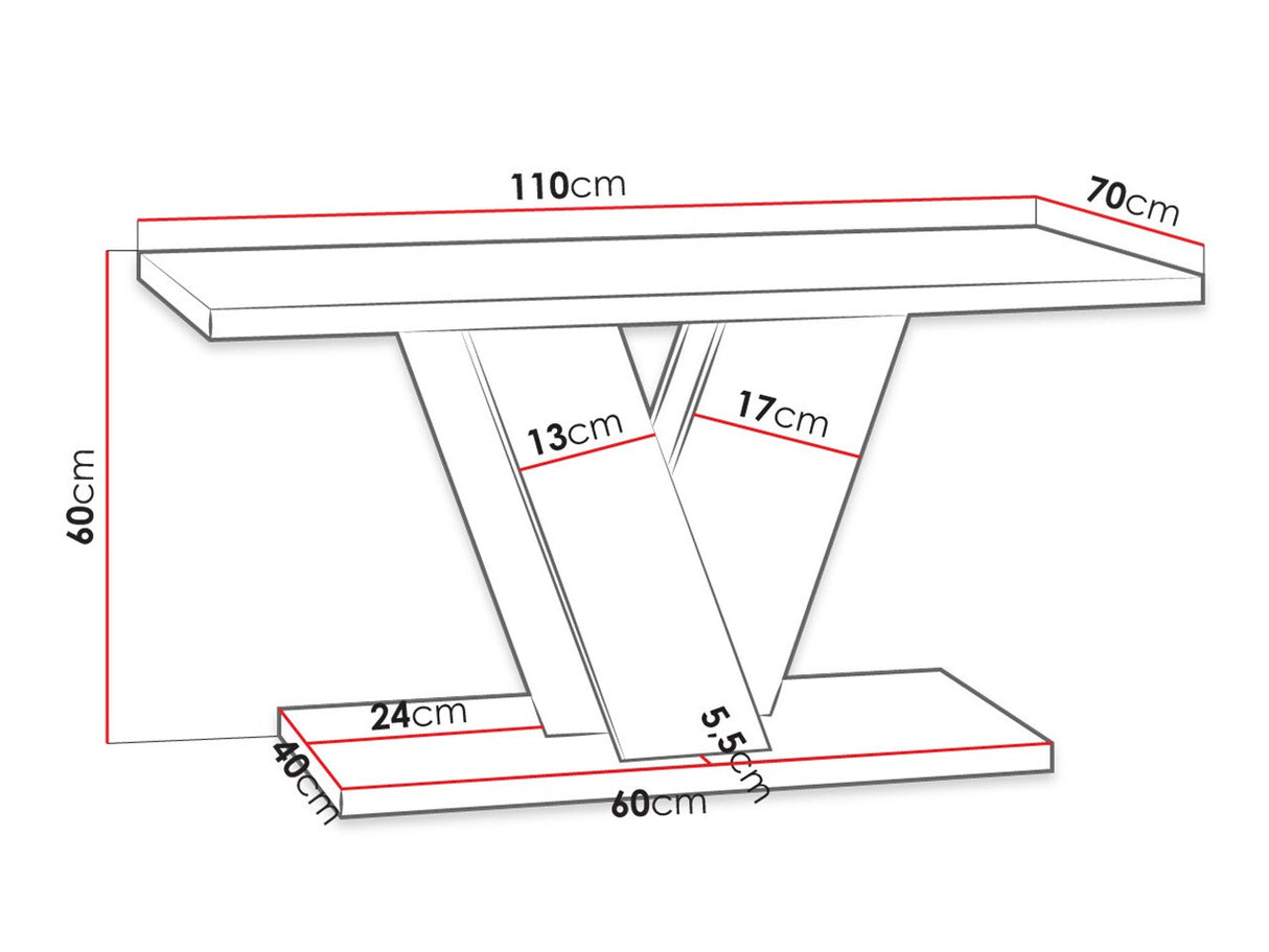 Dohányzóasztal Stolik kawowy VINEY, Szín: Szürke + Fekete