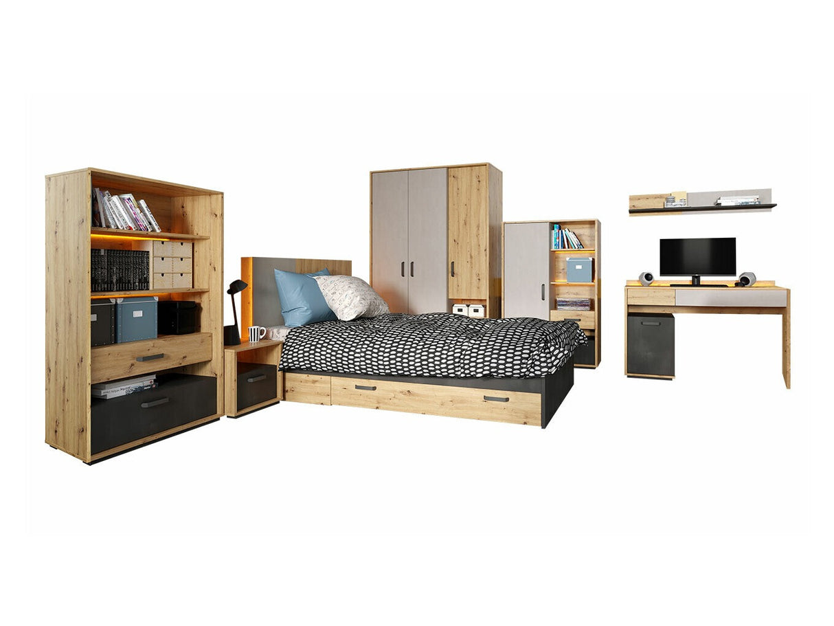 Bútorkészlet Meble QUBIC I Dąb Artisan/Raw Acél/Silk Flou 5903211294983