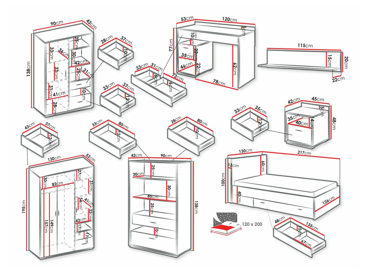 Bútorkészlet Meble QUBIC I Dąb Artisan/Raw Acél/Silk Flou 5903211294983