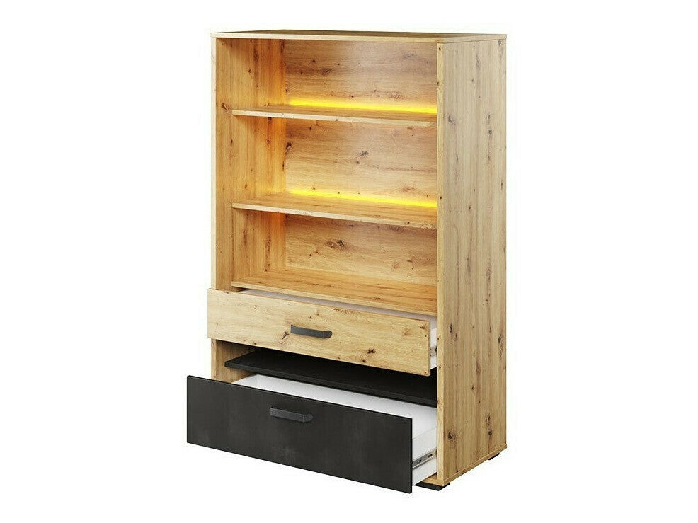 Bútorkészlet Meble QUBIC I Dąb Artisan/Raw Acél/Silk Flou 5903211294983