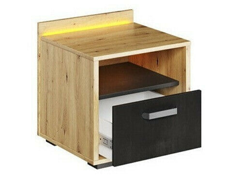 Bútorkészlet Meble QUBIC I Dąb Artisan/Raw Acél/Silk Flou 5903211294983