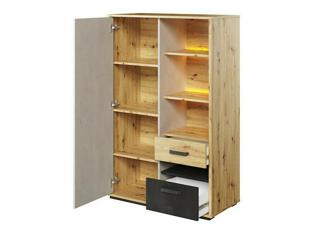 Bútorkészlet Meble QUBIC I Dąb Artisan/Raw Acél/Silk Flou 5903211294983