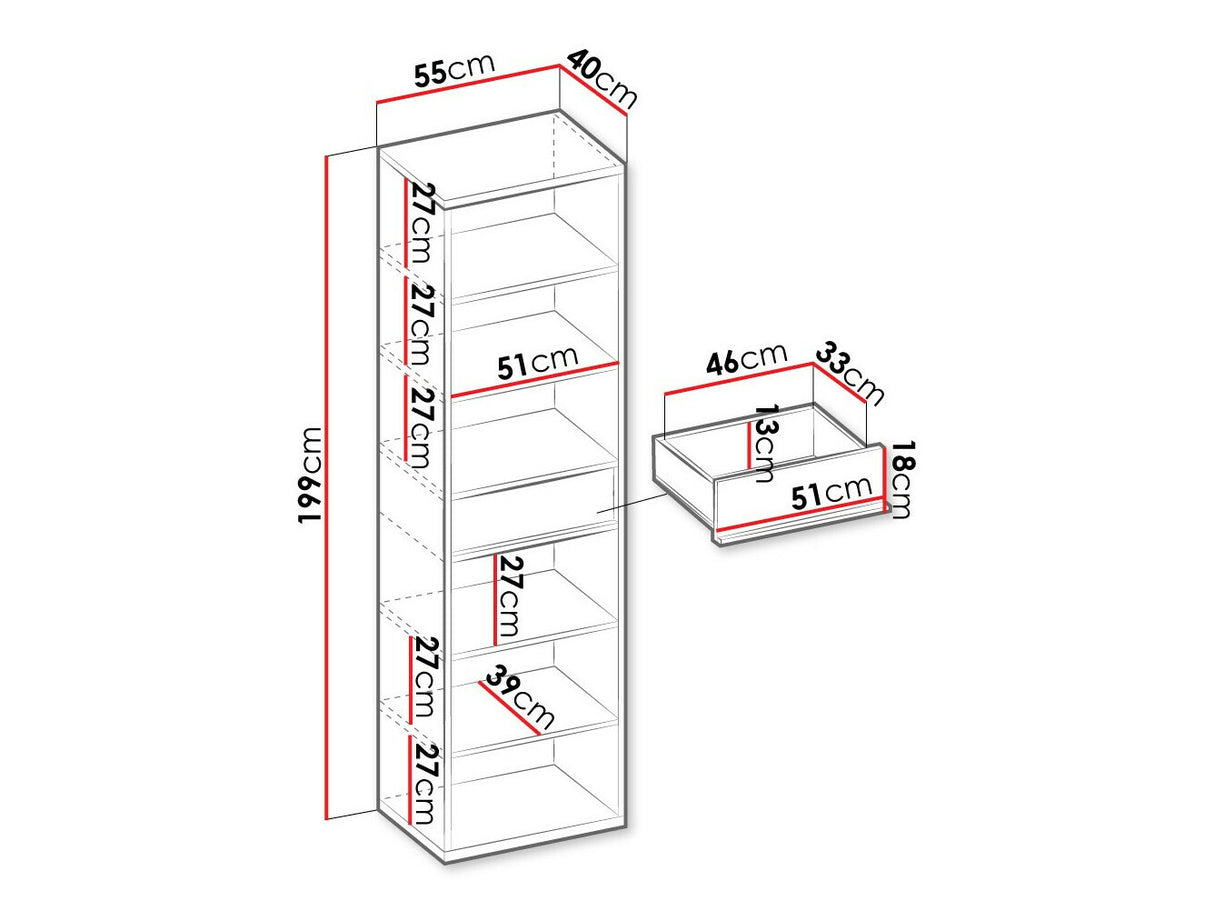 Könyvespolc 1S Imola IM-04 IM4BG