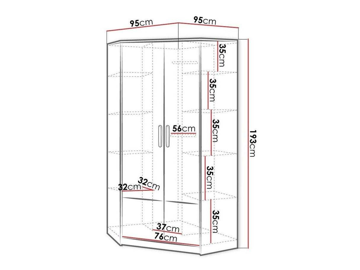 Sarokszekrény 2D Pok PK01
