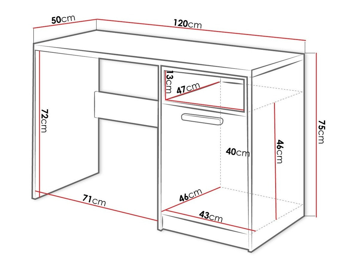 Íróasztal 1D Pok PK09