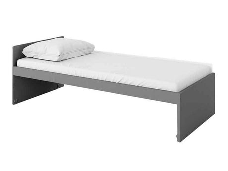 Ágy Łóżko POK PO-13 + PO-14 Grafit / Buk ibsen + Szary jasny + Biały 5902928555639