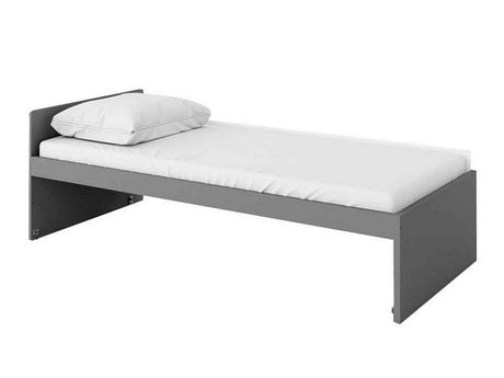 Ágy Łóżko POK PO-13 + PO-15 Grafit / Buk ibsen + Szary jasny + Biały 5902928555653