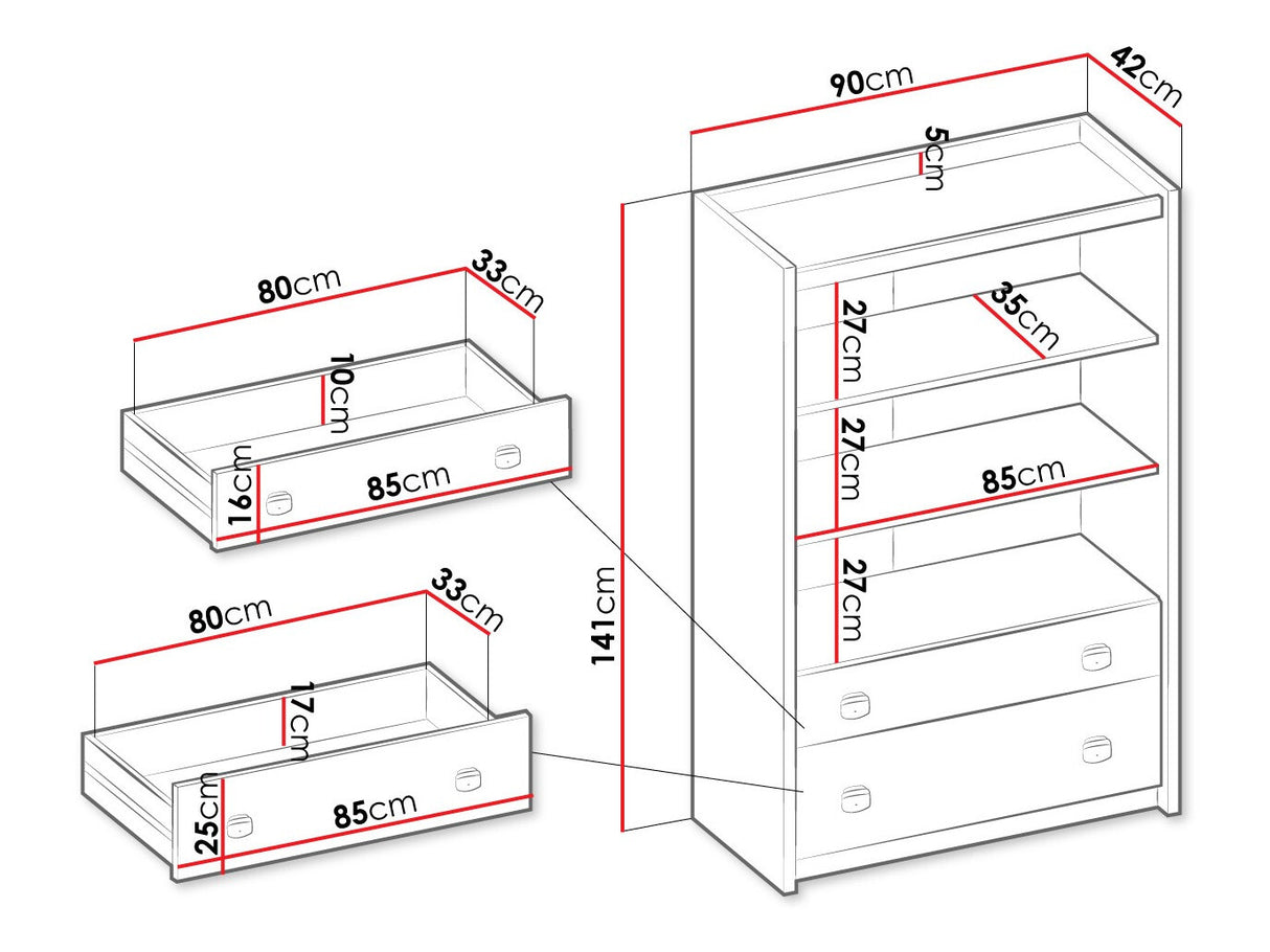 Könyvespolc Fargo FG5CR FARGO FG-05