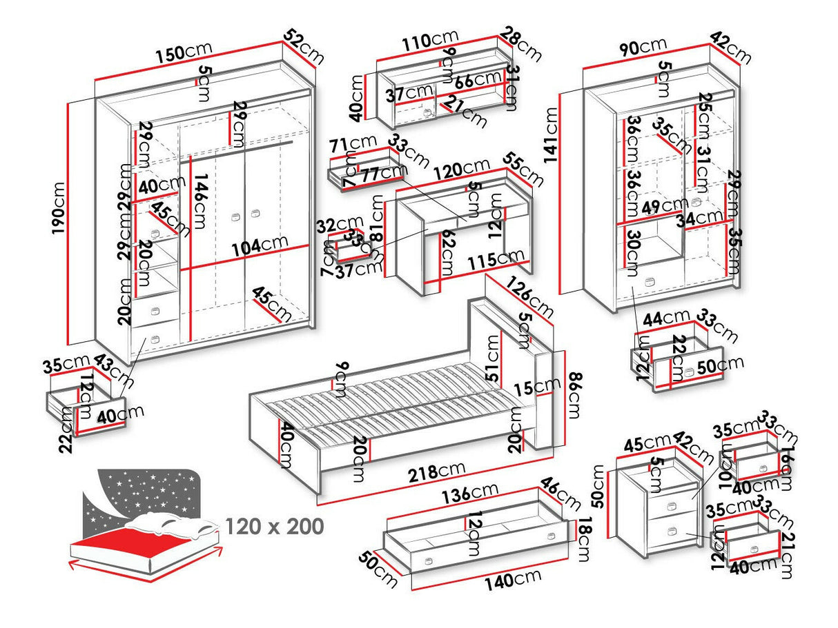 Hálószoba garnitúra Fargo V
