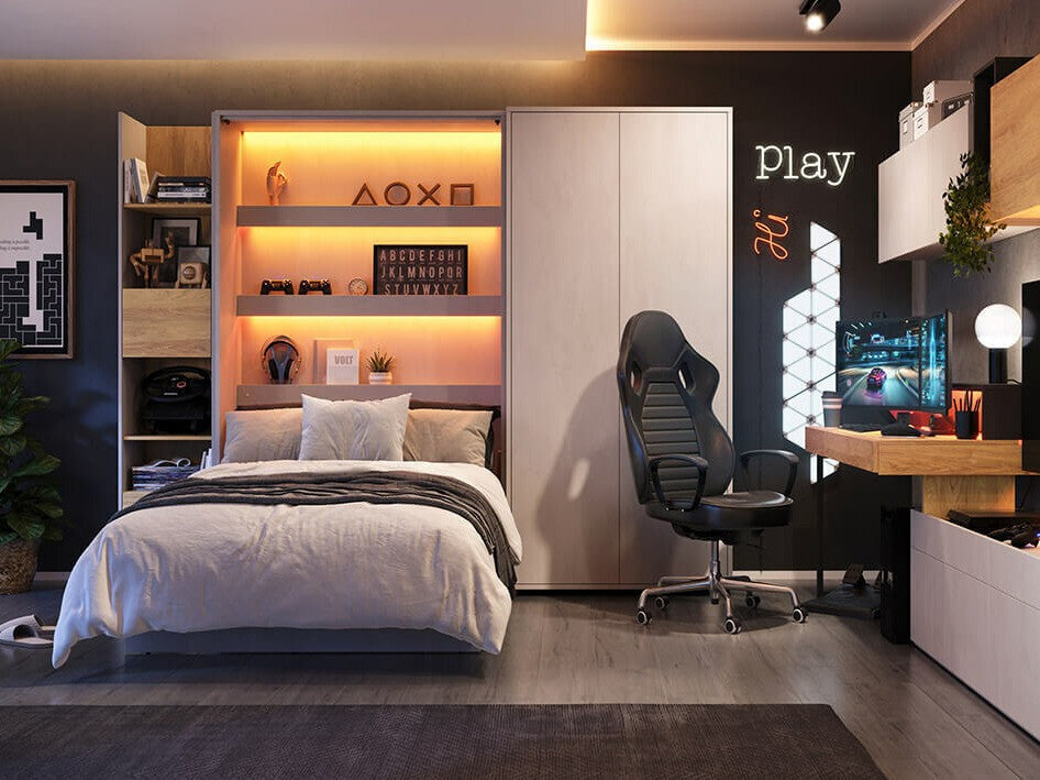 Könyvespolc TEEN FLEX TF-02 TF2SFH - regał 45 1d1s - silk flou/hikora naturalna