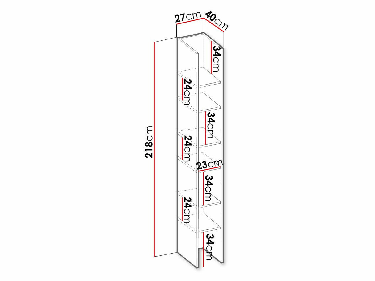 Könyvespolc TEEN FLEX TF-03 TF3SFH - regał 27 - silk flou/hikora naturalna