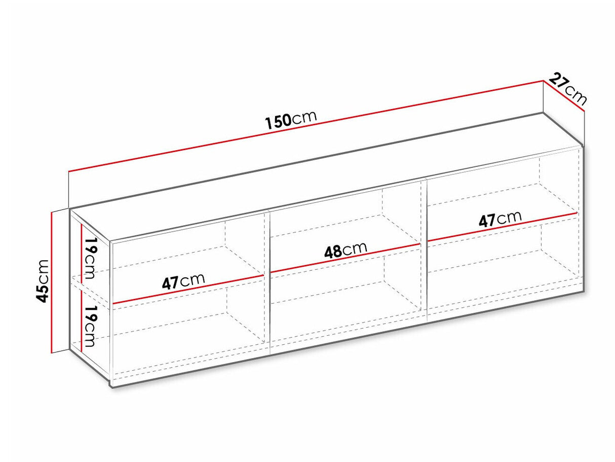 Fali szekrény TEEN FLEX TF-09 TF9SF - 3d hanging szekrény - silk flou