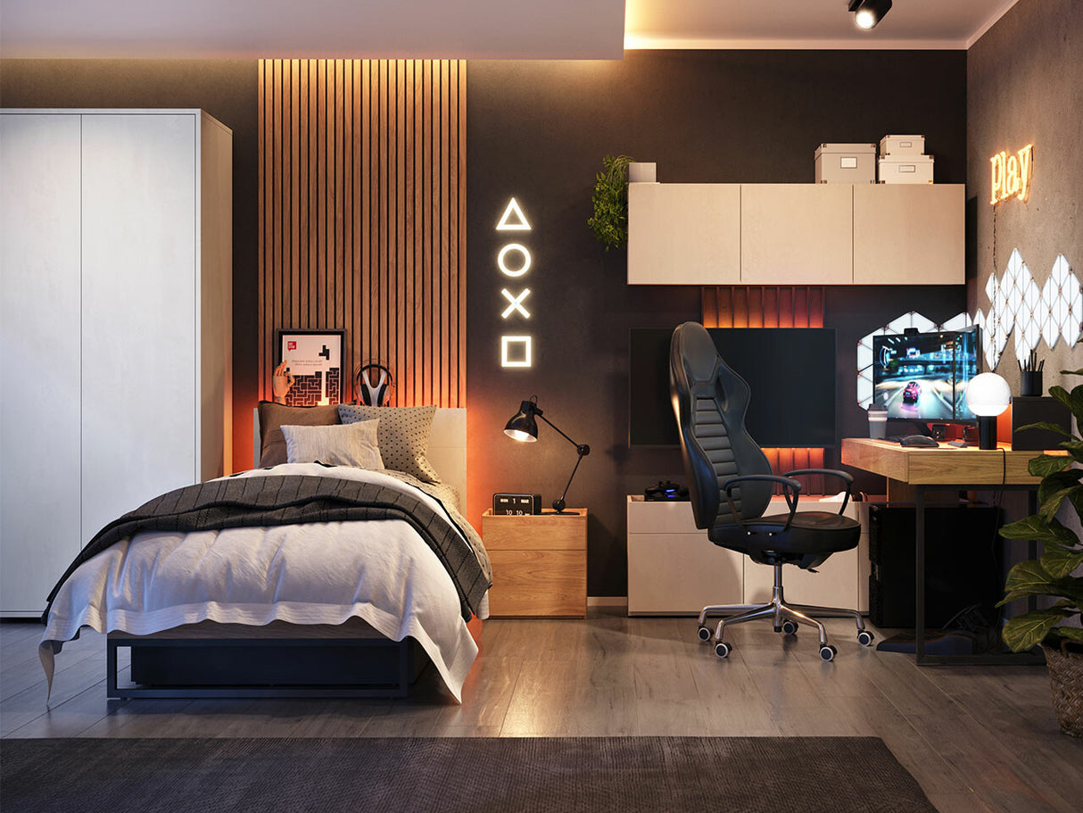 Bútorkészlet Meble młodzieżowe TEEN FLEX III Hikora Naturalna/Raw Acél/Silk Flou/Czarny 5903211244957