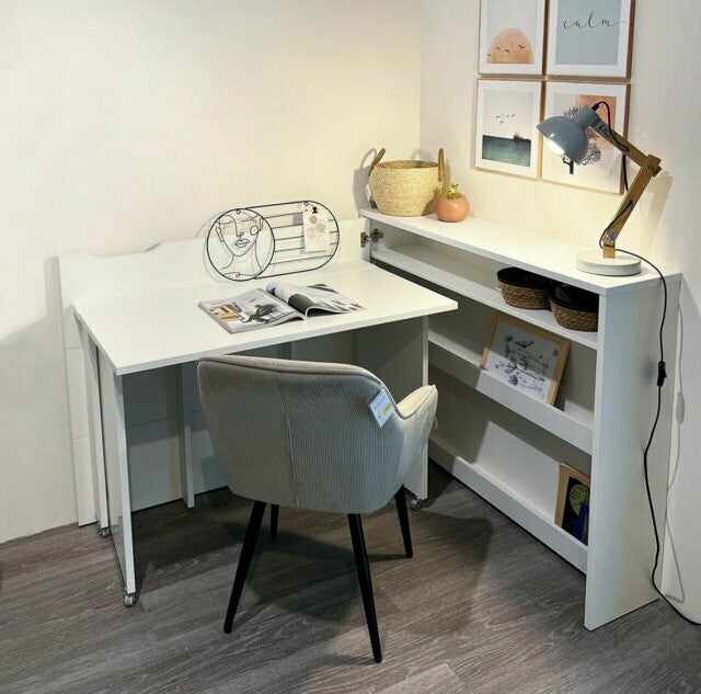 Sarok íróasztal WORK CONCEPT CW-01, Szín: Fehér + Fényes fehér, Változatok: Balos