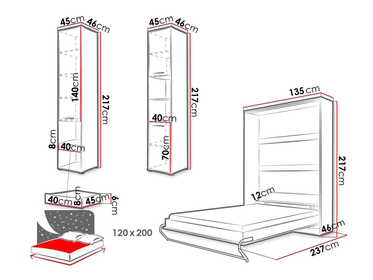 Bútorkészlet Concept Pro I, Szín: Szürke, Alvó felület mérete: 120 x 200 cm