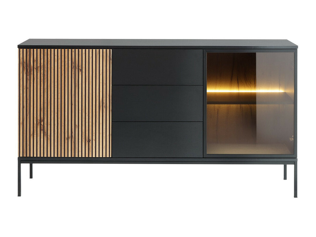 Komód Komód SENTO KSZ154 + LED Czarny grafit/Dąb wotan (Dornis)