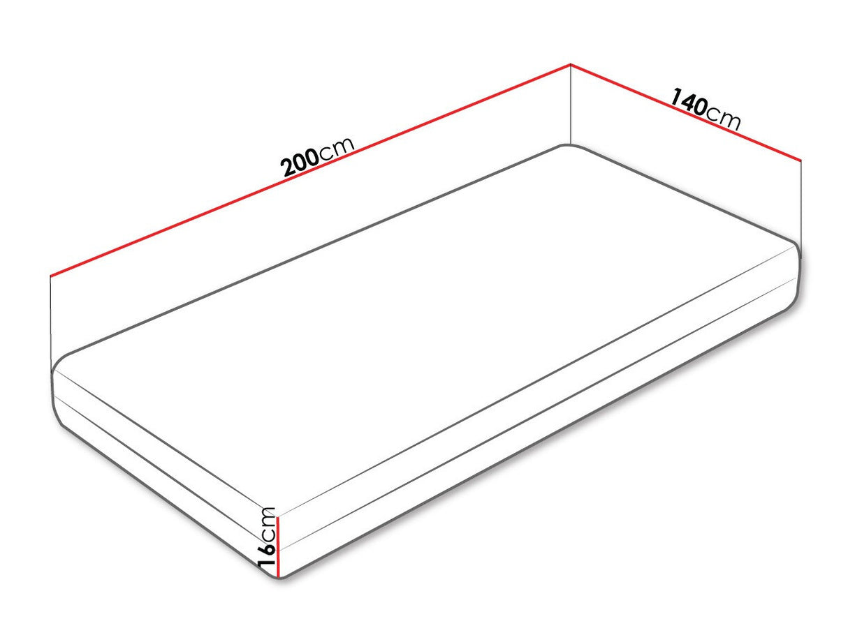 Matrac Posejdon (Thorne), Méretek: 140 x 200 cm
