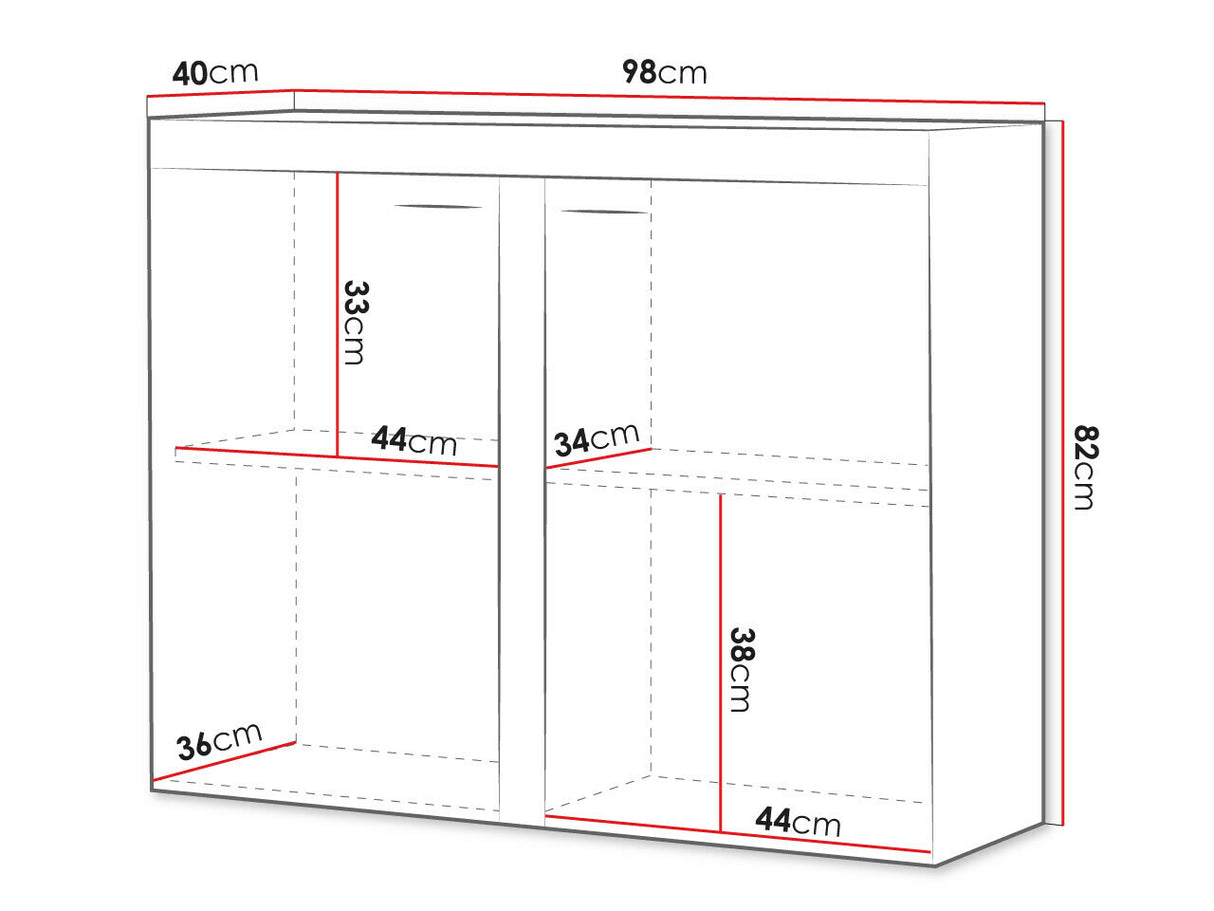 Szekrény Rumba (Rodos 2F), Szín: Fehér + Beton