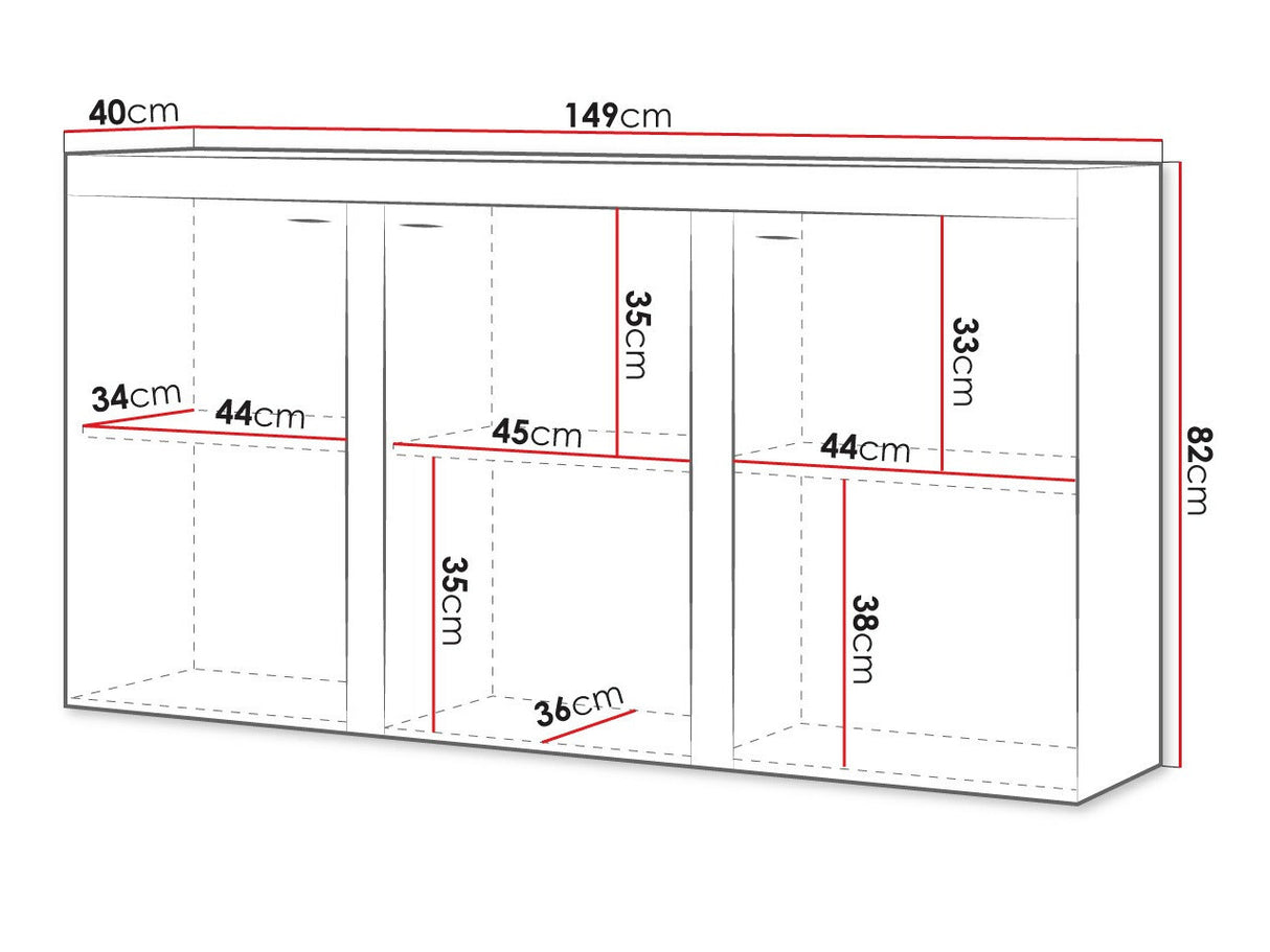 Szekrény Rumba (Rodos 3F), Szín: Sonoma tölgy
