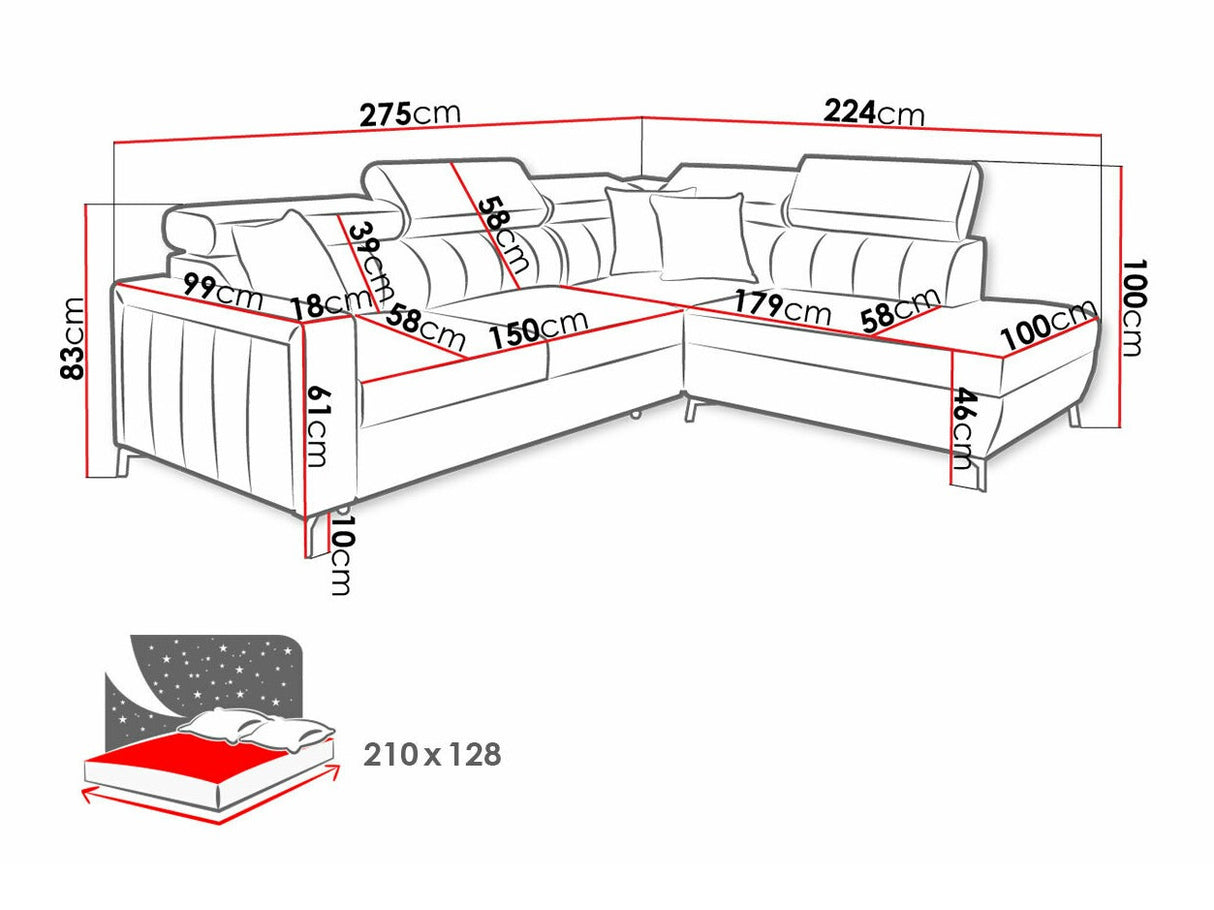 Sarokkanapé Narożnik BALTICO III MAXI, Szín: Mono 231 + Botanical 36, Változatok: Balos