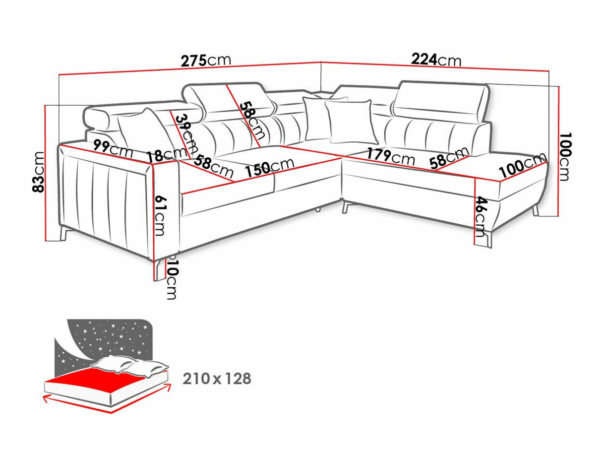 Sarokkanapé Narożnik BALTICO III MAXI, Szín: Mono 231 + Botanical 36, Változatok: Jobbos