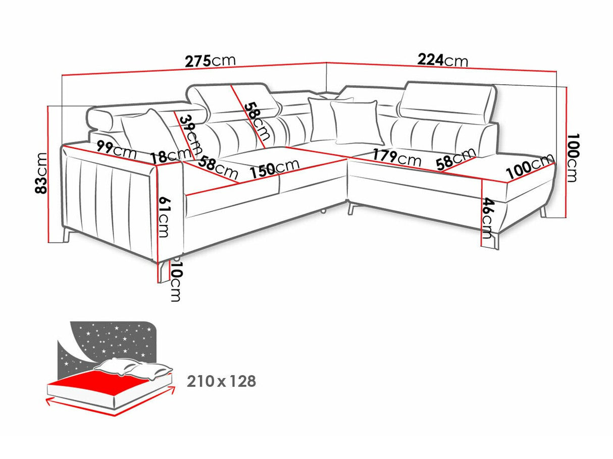 Sarokkanapé Narożnik BALTICO III MAXI, Szín: Mono 242 + Botanical 36, Változatok: Balos