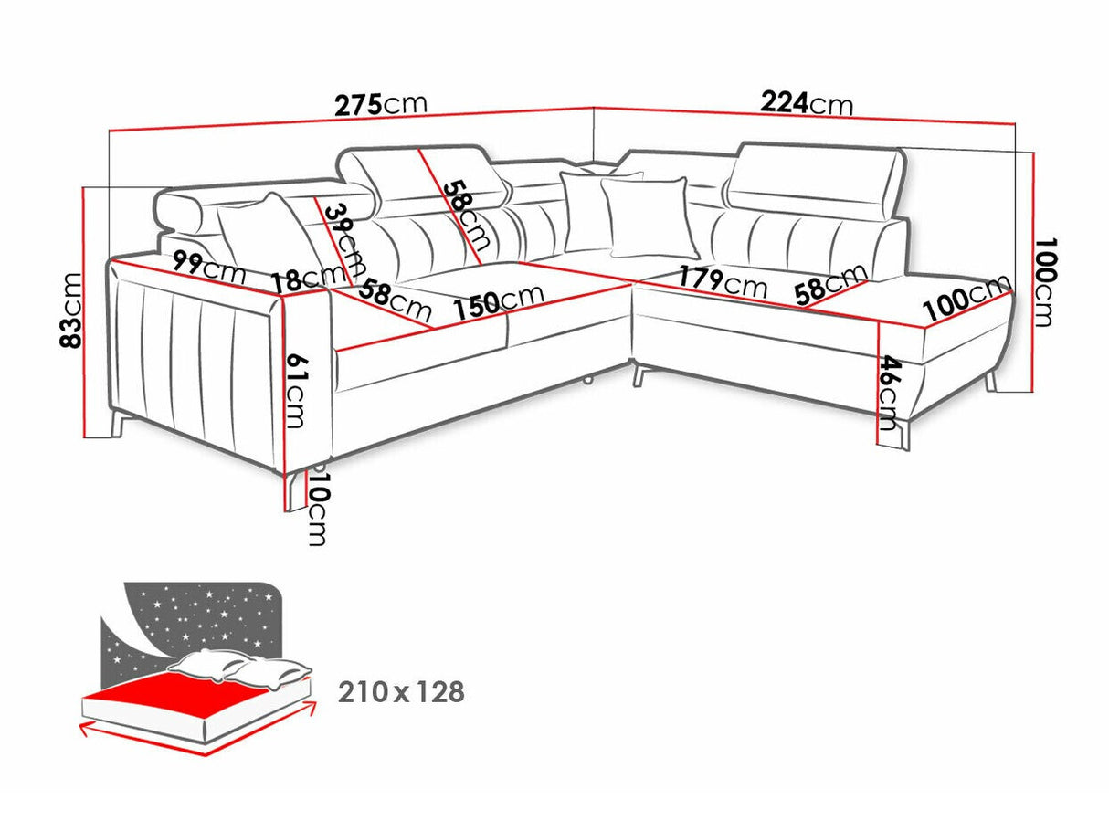 Sarokkanapé Narożnik BALTICO III MAXI, Szín: Mono 242 + Botanical 36, Változatok: Jobbos