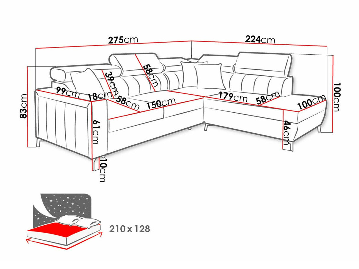 Sarokkanapé Narożnik BALTICO III MAXI, Szín: Mono 234 + Botanical 36, Változatok: Jobbos