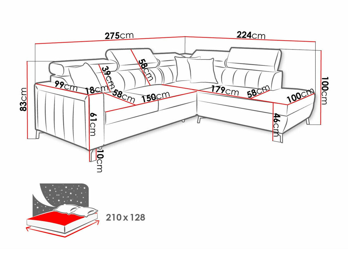 Sarokkanapé Narożnik BALTICO III MAXI, Szín: Mono 235 + Botanical 36, Változatok: Jobbos