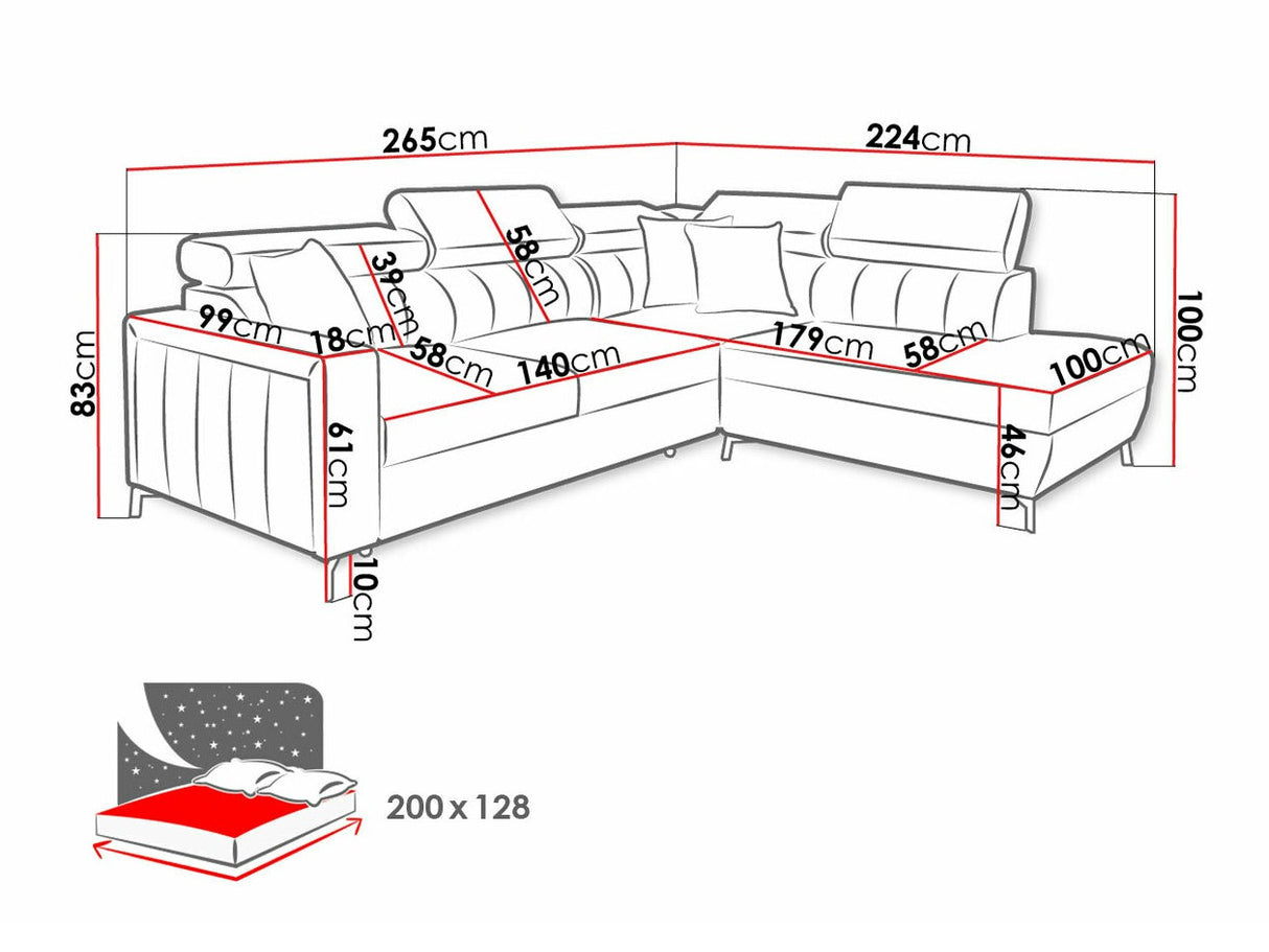 Sarokkanapé Narożnik BALTICO III MINI, Szín: Mono 235 + Botanical 36, Változatok: Balos