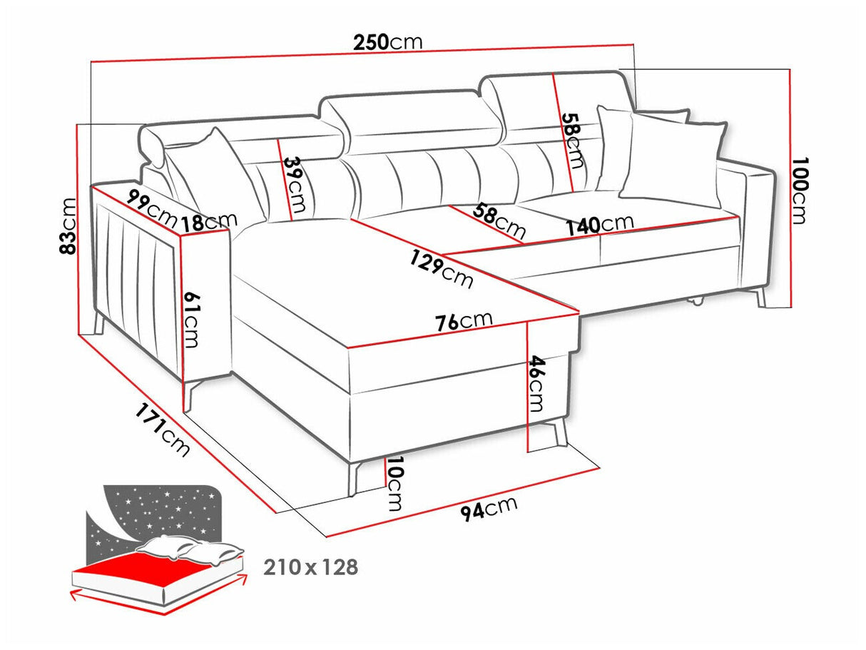 Sarokkanapé Narożnik BALTICO I MINI, Szín: Mono 244 + Botanical 36, Változatok: Balos