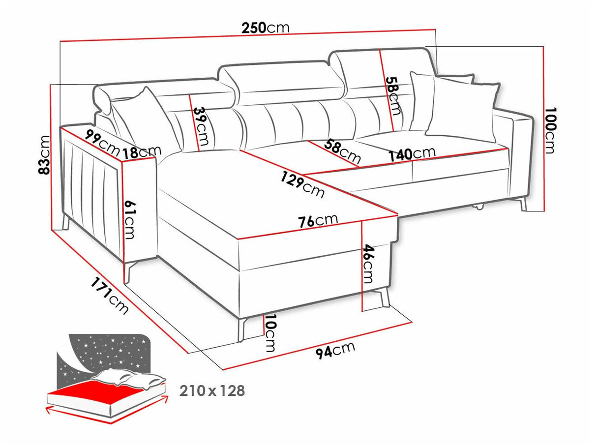 Sarokkanapé Narożnik BALTICO I MINI, Szín: Mono 242 + Botanical 36, Változatok: Balos