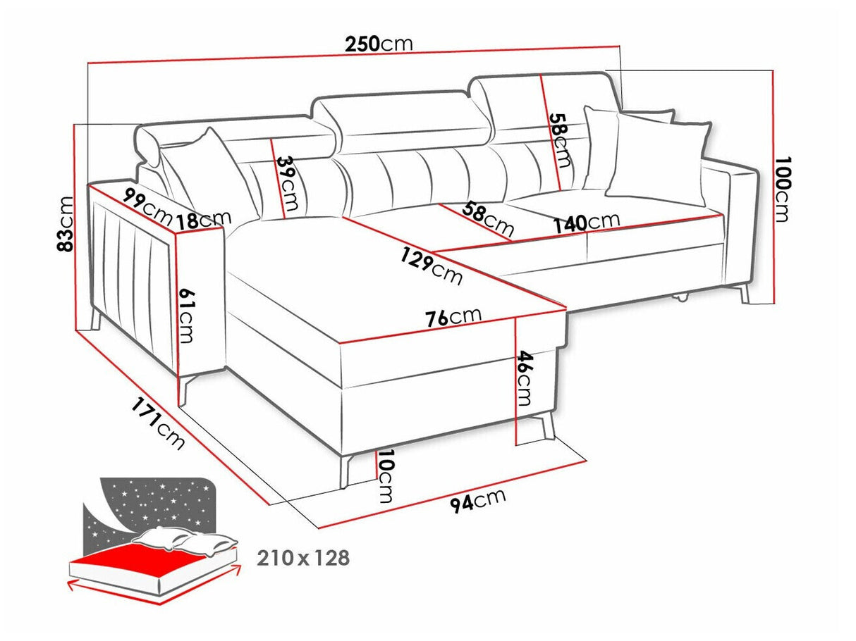 Sarokkanapé Narożnik BALTICO I MINI, Szín: Mono 242 + Botanical 36, Változatok: Jobbos