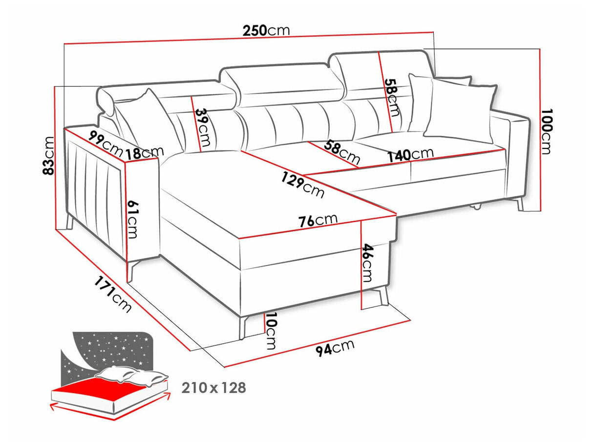 Sarokkanapé Narożnik BALTICO I MINI, Szín: Mono 235 + Botanical 36, Változatok: Jobbos