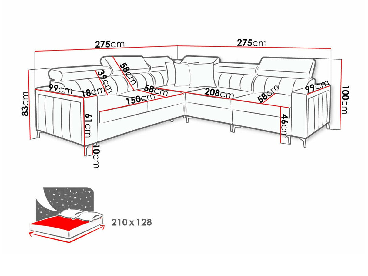 Sarokkanapé Narożnik BALTICO IV, Szín: Mono 231 + Botanical 36, Változatok: Balos