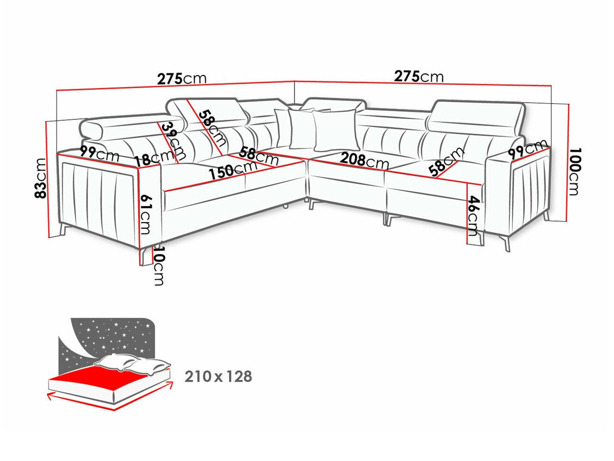 Sarokkanapé Narożnik BALTICO IV, Szín: Mono 242 + Botanical 36, Változatok: Jobbos