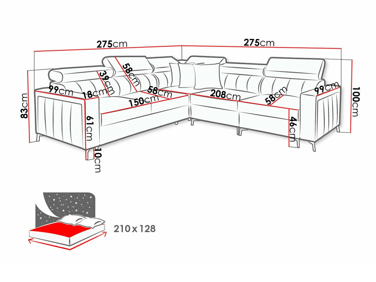 Sarokkanapé Narożnik BALTICO IV, Szín: Mono 234 + Botanical 36, Változatok: Jobbos