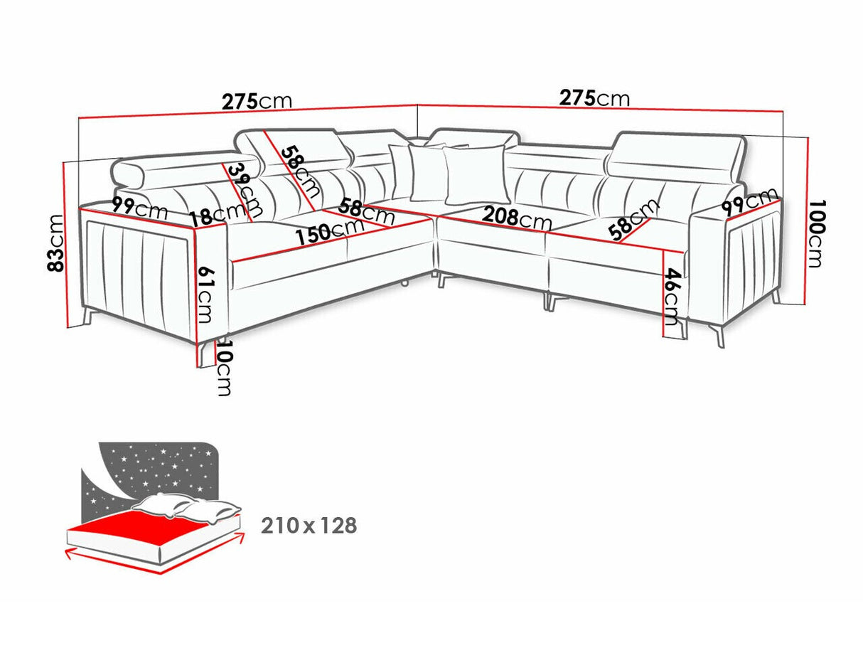 Sarokkanapé Narożnik BALTICO IV, Szín: Mono 235 + Botanical 36, Változatok: Balos