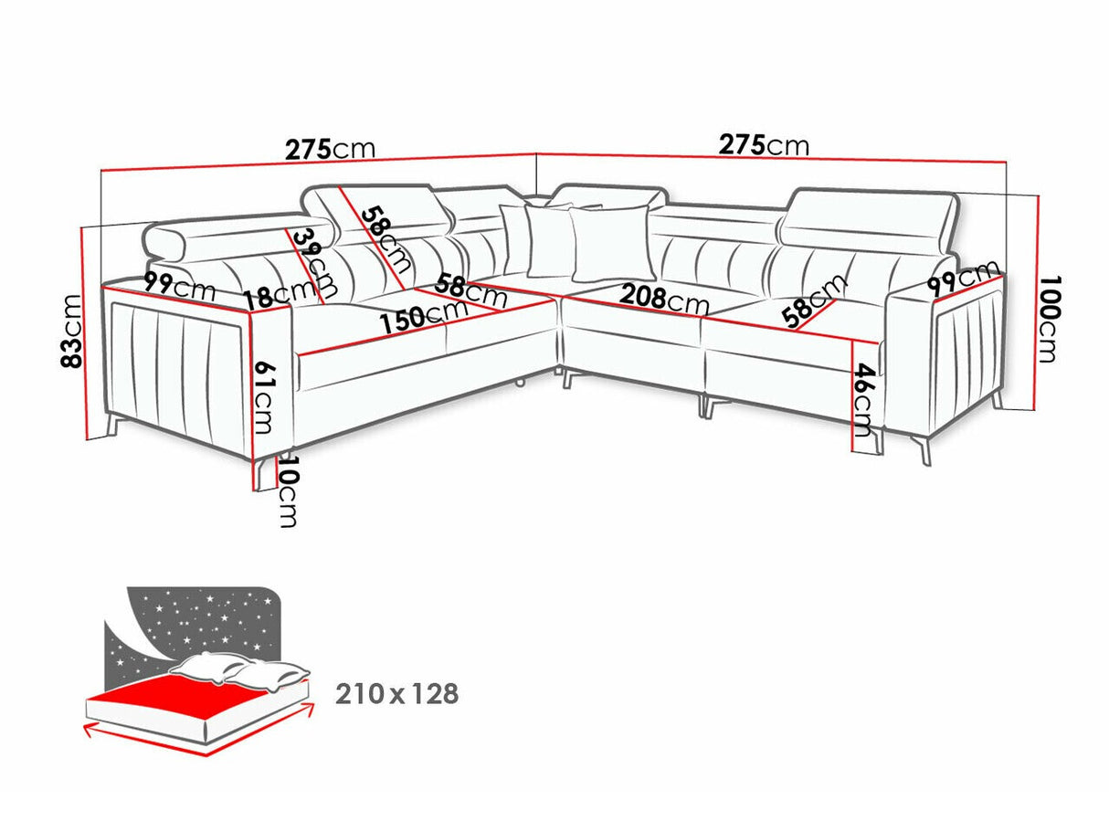 Sarokkanapé Narożnik BALTICO IV, Szín: Mono 235 + Botanical 36, Változatok: Jobbos