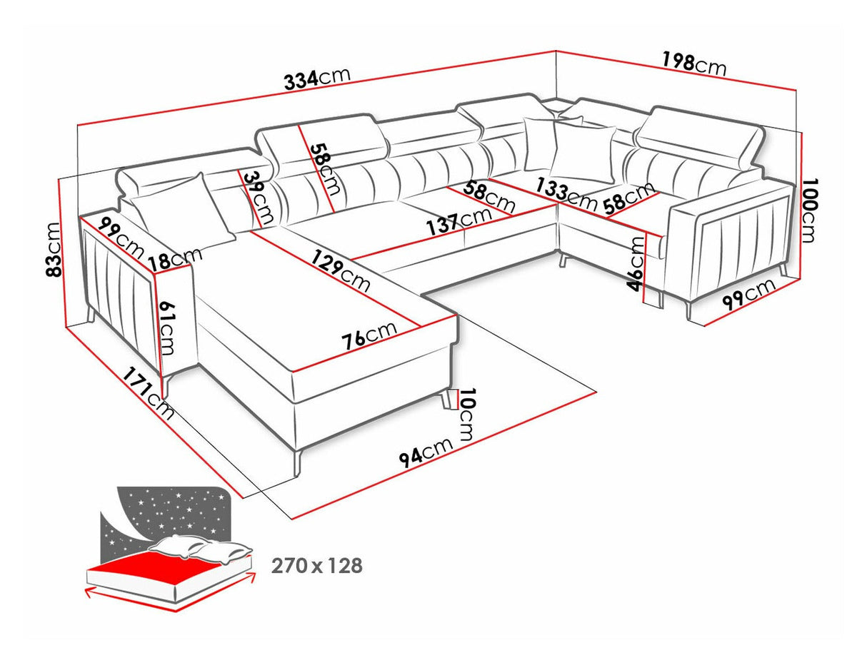 Sarokkanapé Narożnik BALTICO V MINI, Szín: Mono 244 + Botanical 36, Változatok: Balos