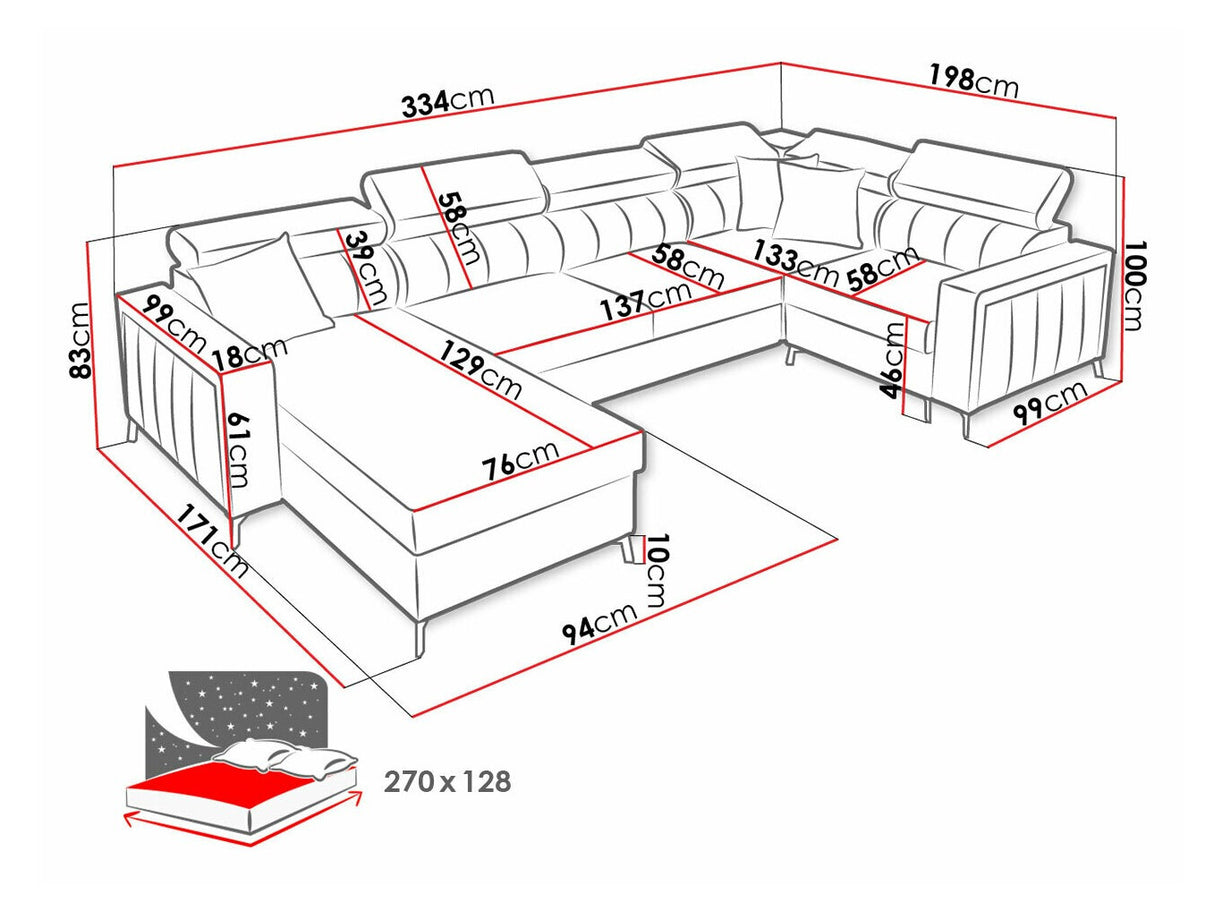 Sarokkanapé Narożnik BALTICO V MINI, Szín: Mono 235 + Botanical 36, Változatok: Balos
